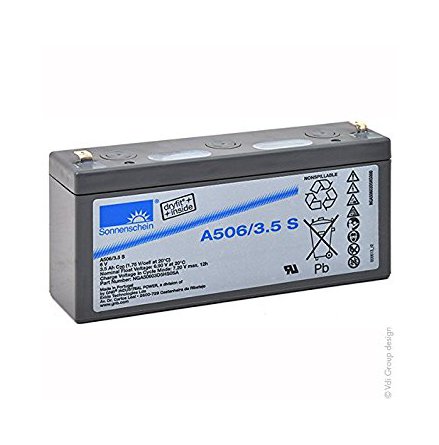 Gelbatteri 6V 3,5Ah Sonnenschein A506/3,5S. LxBxH:135x34,8x6
