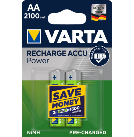 VARTA Laddbart AA 2100mAh 1,2v. NiMh 2st