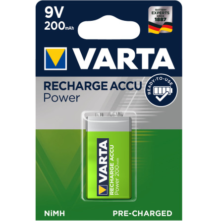 VARTA Laddbart. 9V 200mAh 1,2v. NiMh 1st