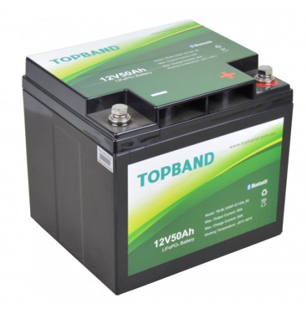 Topband Litium 12V 50Ah Bluetooth