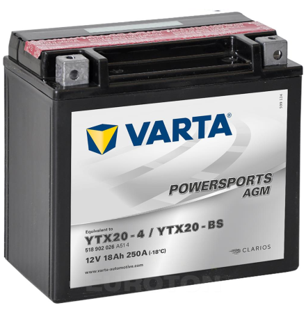 Varta Mc-batteri AGM YTX20H-BS High Perfor. 12v 18Ah