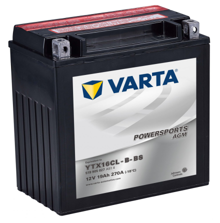 Varta Mc-batteri AGM YTX16CL-B-BS High Perfor. 12v 19Ah