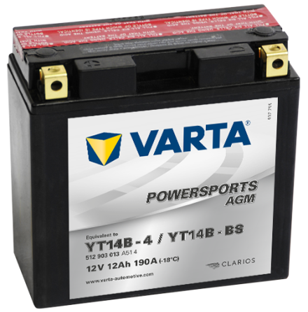 Varta Mc-batteri AGM YT14B-BS 12v 12Ah