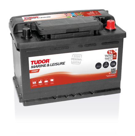Startbatteri 74Ah Tudor Exide TN750 Start. LxBxH:280x175x190