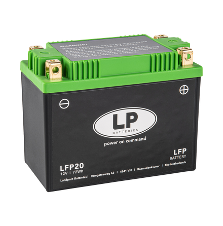 LP Litium Mc batteri YTX20L-BS mfl. 12v 72Wh