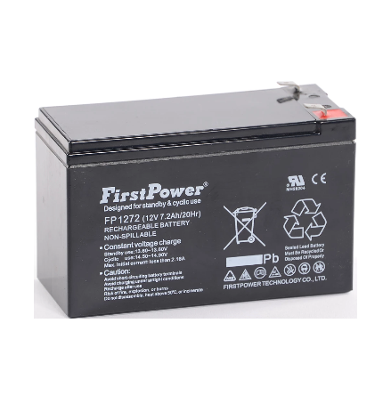 First Power Vrla 12v 7,2Ah T2 stift FP1272T2