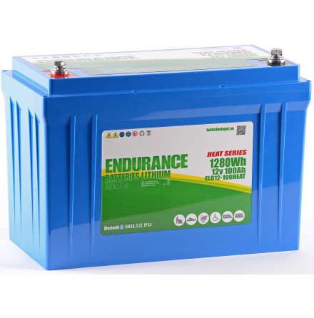 Endurance Litium 12V 100Ah Heat-Bluetooth