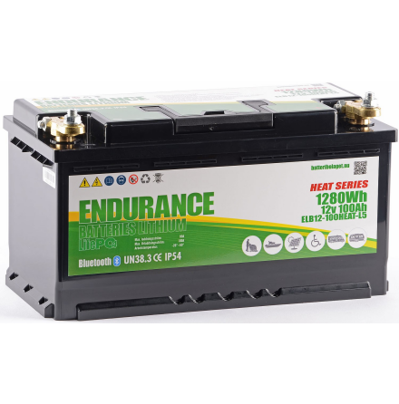 Endurance Litium 12V 100Ah Heat-Bluetooth