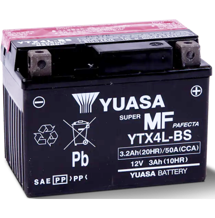 Yuasa Mc batteri YTX4L-BS MF AGM 12v 3,2 Ah