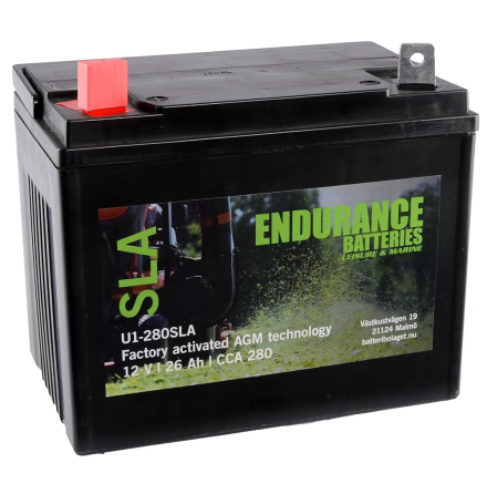 Endurance tr�dg�rdsbatteri SLA/AGM +V 12V 26Ah