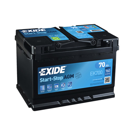 Exide AGMbatteri Startstop 12V/70Ah