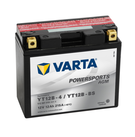 Varta Mc-batteri AGM YT12B-BS 12v 12Ah