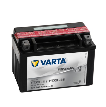 Varta Mc-batteri AGM YTX9-BS 12v 8Ah