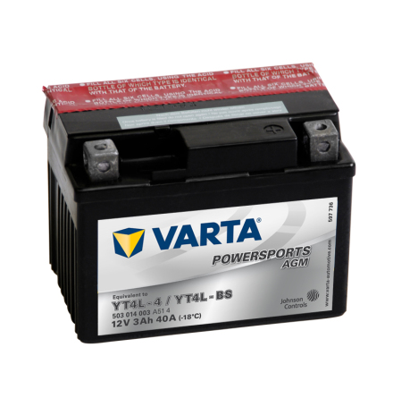 Varta Mc-batteri AGM YT4L-BS 12v 3Ah