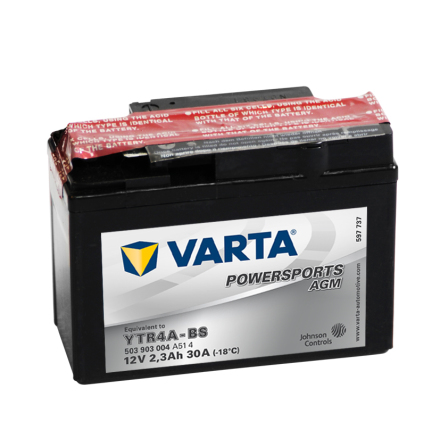 MC-batteri 2,3Ah YTR4A-BS Varta AGM lxbxh=114x49x8
