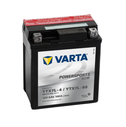 MC batteri Varta 12V/6Ah YTX7L-4/YTX7L-BS