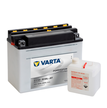 MC-batteri 20Ah Varta SY50-N18L-AT/12N18-3 lxbxh=205x90x162m
