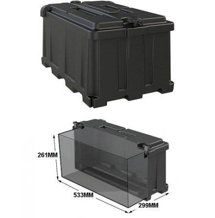 Batteribox Innermått lxbxh 533x299x261