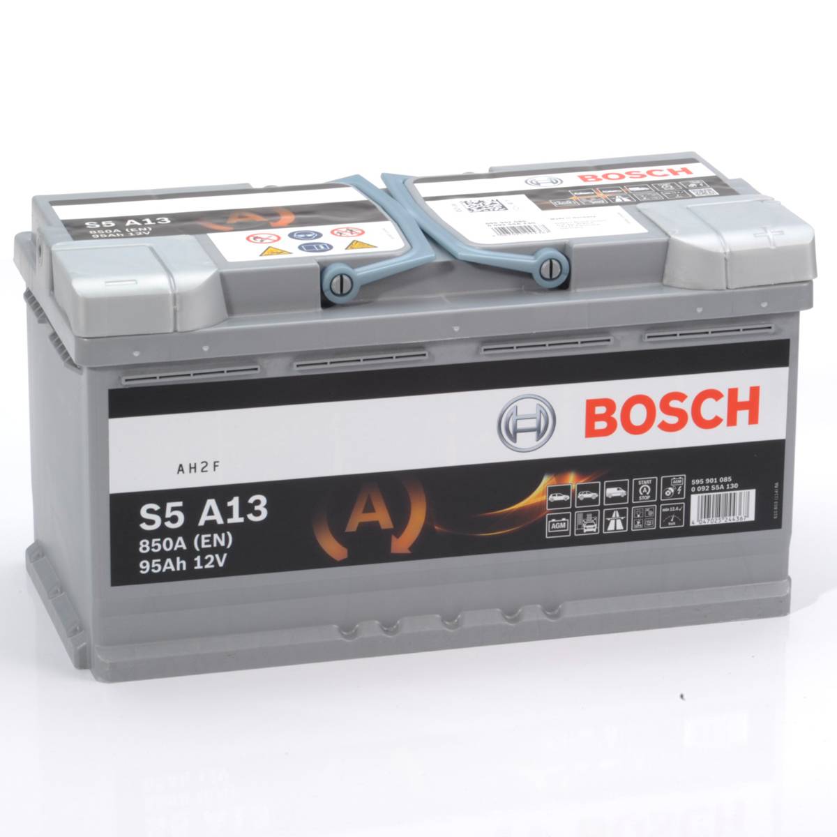 Bilbatteri AGM12V 95 Ah Bosch S6013 S5A13 LxBxH353x175x190mm DIN